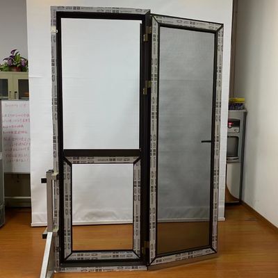 Porte en verre minimaliste avec fenêtre en aluminium à double feuille