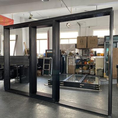Entrée système de porte coussinée coulissante pour les portes de coin panoramique de patio finition en aluminium