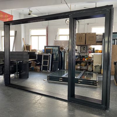 Entrée système de porte coussinée coulissante pour les portes de coin panoramique de patio finition en aluminium
