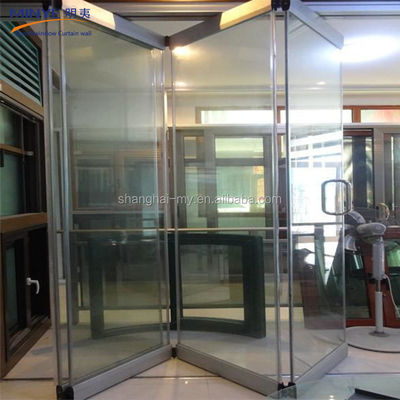 Belle porte pliante en verre en aluminium sur mesure sans cadre avec isolation thermique