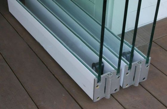 Belle porte pliante en verre en aluminium sur mesure sans cadre avec isolation thermique