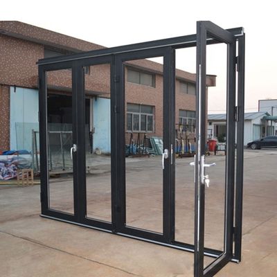 Porte pliante en verre double trempé économe en énergie