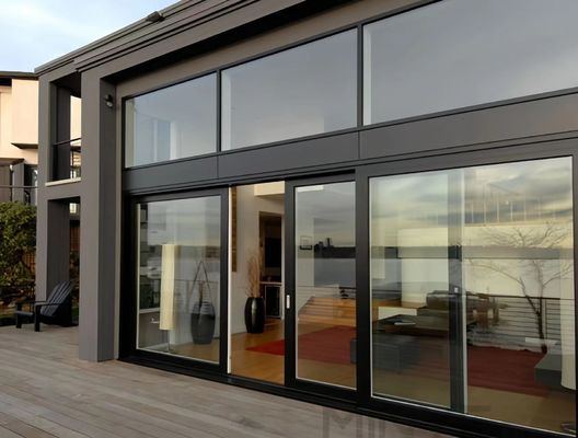 Porte coulissante en aluminium double verre triple verre finition pour la série extérieure optionnelle