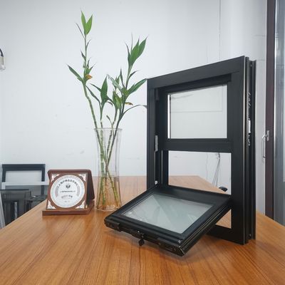 fenêtres suspendues simples en aluminium avec matériau de filetage d'écran en fibre de verre et taille personnalisée