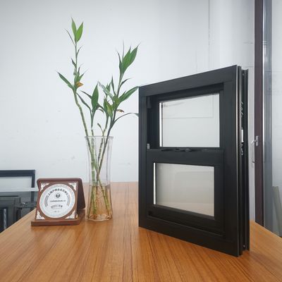 fenêtres suspendues simples en aluminium avec matériau de filetage d'écran en fibre de verre et taille personnalisée