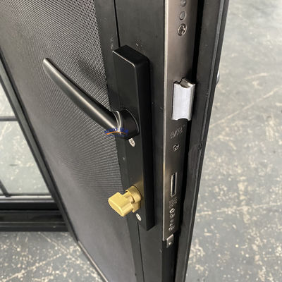 Porte en verre double trempé résidentielle à rupture thermique en aluminium avec matériel de haute résistance