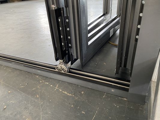 Porte pliable pour patio à double rupture thermique en aluminium pour l'isolation thermique et acoustique