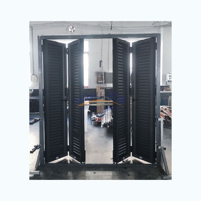 Énergie verticale en aluminium Bifold Patio Porte en verre pliable Fonction extérieure étanche au vent