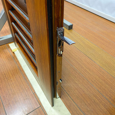fenêtre de volet en aluminium à ouverture horizontale personnalisée avec finition en grain de bois