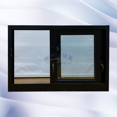 Balcon personnalisé étanche au vent fenêtre coulissante en verre d'aluminium à double panneau ordinaire