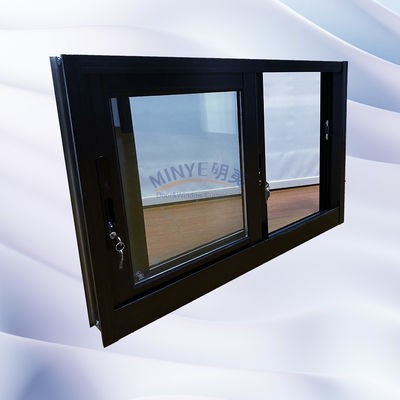Balcon personnalisé étanche au vent fenêtre coulissante en verre d'aluminium à double panneau ordinaire
