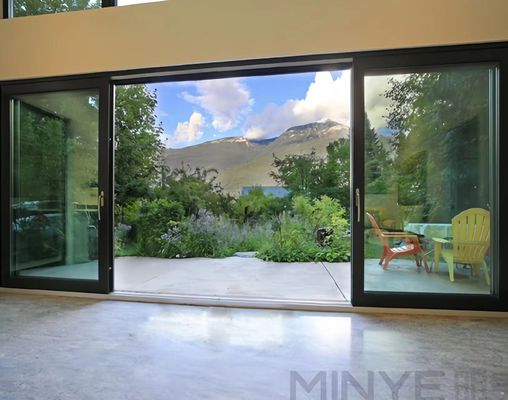 Design moderne intérieur en aluminium portes françaises avec économie d'énergie et isolation thermique