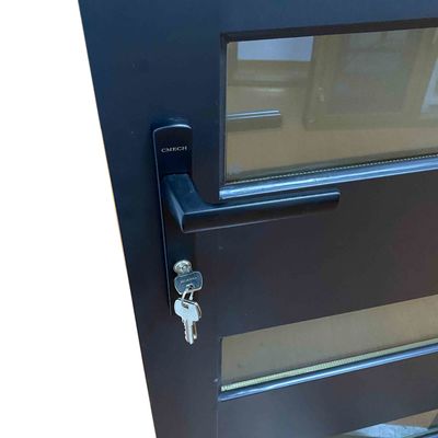 Porte en aluminium à double verre trempé visible et revêtement en poudre durable