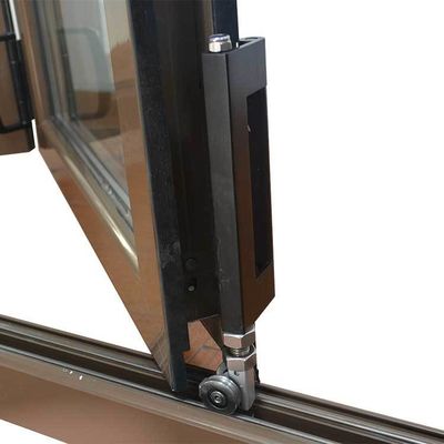 Fenêtre pliante en aluminium avec double verre trempé et performances thermiques optimales