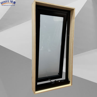 fenêtre à auvents thermiques en aluminium avec double verre trempé et sous-cadre en bois