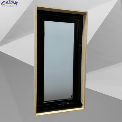 fenêtre à auvents thermiques en aluminium avec double verre trempé et sous-cadre en bois
