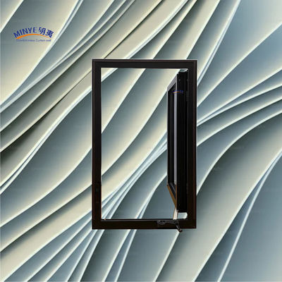 Fenêtre en aluminium à carénage à brèche thermique moderne à bande divisée double verre trempé