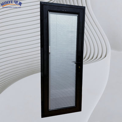 Porte vitrée en aluminium à cassure thermique avec volet intérieur et double verre trempé