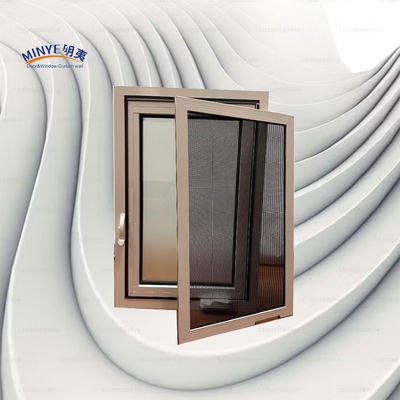 fenêtre en aluminium à décapage thermique avec écran détachable et conception double couleur
