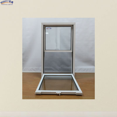 Fenêtre à double profilé en verre trempé en aluminium à double suspension pour l'isolation thermique et éolienne