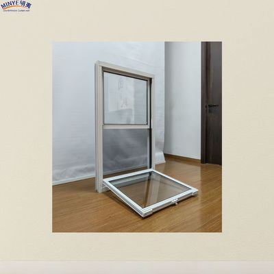 Fenêtre à double profilé en verre trempé en aluminium à double suspension pour l'isolation thermique et éolienne