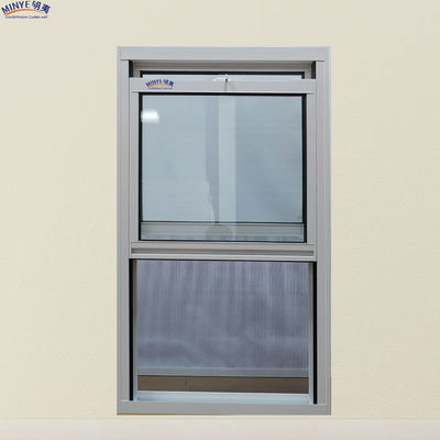 Fenêtre à double profilé en verre trempé en aluminium à double suspension pour l'isolation thermique et éolienne