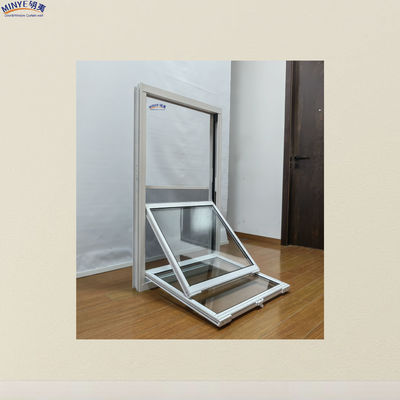 Fenêtre à double profilé en verre trempé en aluminium à double suspension pour l'isolation thermique et éolienne
