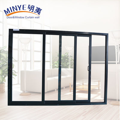 Porte coulissante en aluminium couleur personnalisée Double verre trempé et excellente isolation
