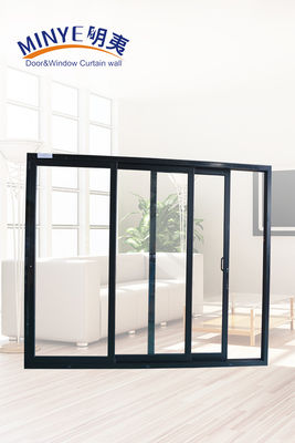 Porte coulissante en aluminium couleur personnalisée Double verre trempé et excellente isolation