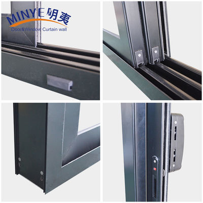 Porte coulissante en aluminium couleur personnalisée Double verre trempé et excellente isolation