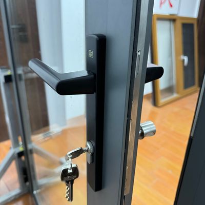 Matériau de filetage d'écran en fibre de verre Porte pivotante en verre Boutique de villa Solution de design graphique