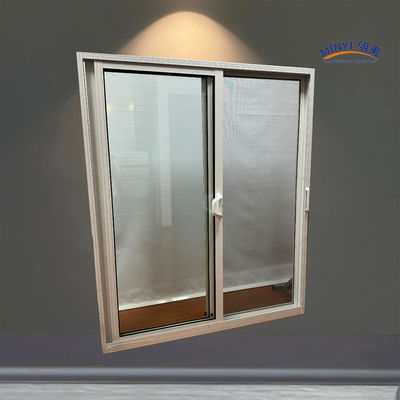 Porte coulissante en aluminium à double verre trempé et écran en fibre de verre