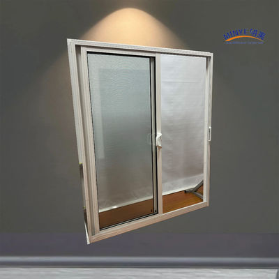 Porte coulissante en aluminium à double verre trempé et écran en fibre de verre