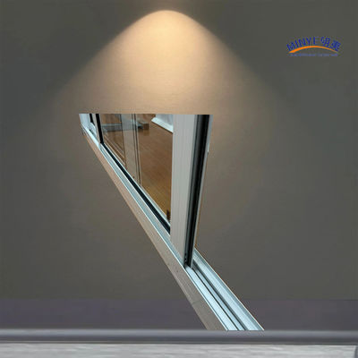 Porte coulissante en aluminium à double verre trempé et écran en fibre de verre