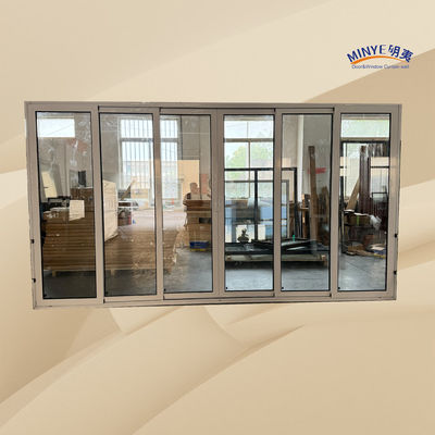 Porte coulissante en aluminium à rupture thermique extérieure avec empilage et double verre trempé