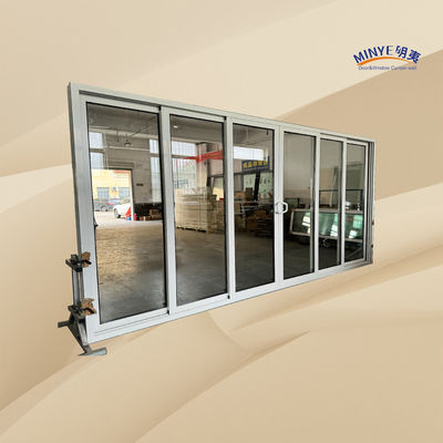 Porte coulissante en aluminium à rupture thermique extérieure avec empilage et double verre trempé
