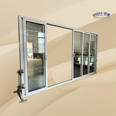 Porte coulissante en aluminium à rupture thermique extérieure avec empilage et double verre trempé