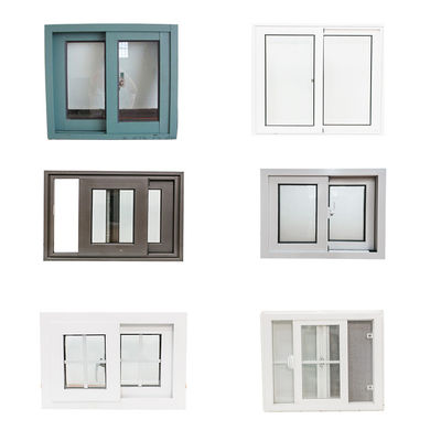 Grilles à fenêtres à double vitrage en PVC coulissante intégrées en verre pour une maintenance facile