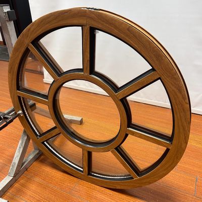 fenêtre fixe en aluminium à style américain avec un bon scellage en couleur bois