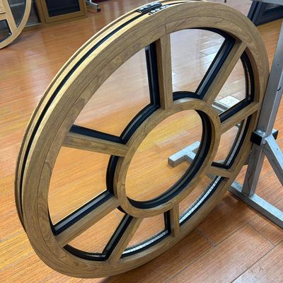 fenêtre fixe en aluminium à style américain avec un bon scellage en couleur bois