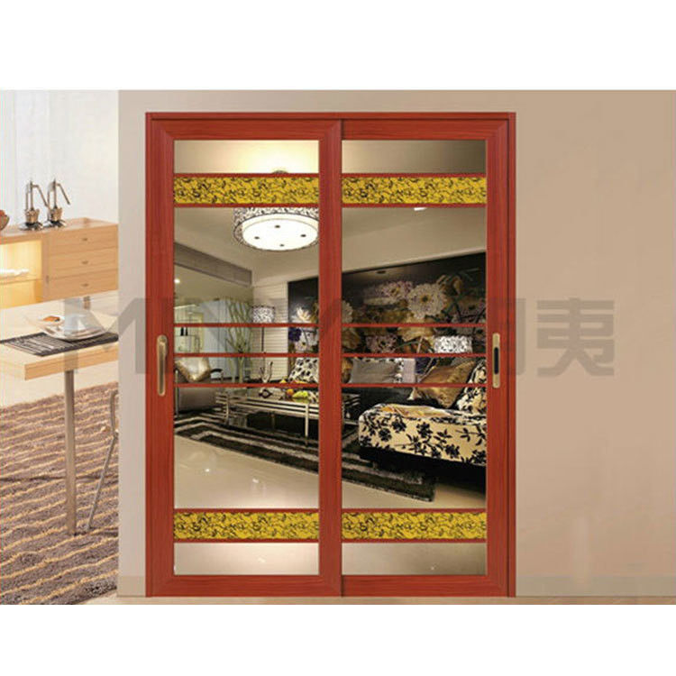 Porte en verre Porte coulissante en aluminium simple et harmonieuse avec le meilleur matériel chinois