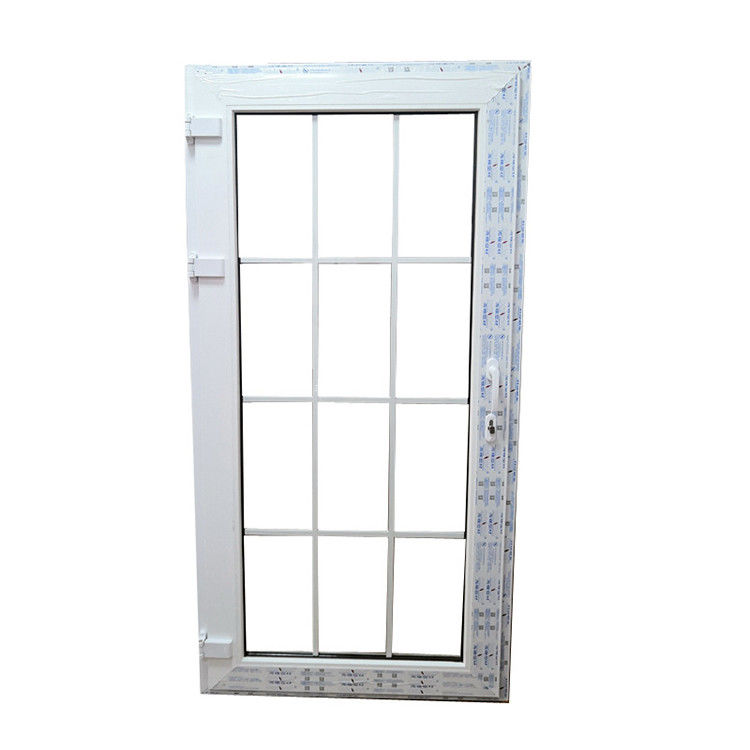 Décoration de porte en verre français avec profilé PVC blanc et double verre trempé