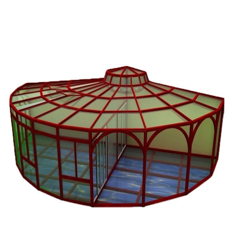 Taille personnalisée Salle solaire en aluminium portable et salle de jardin avec moulure de toit triangulaire