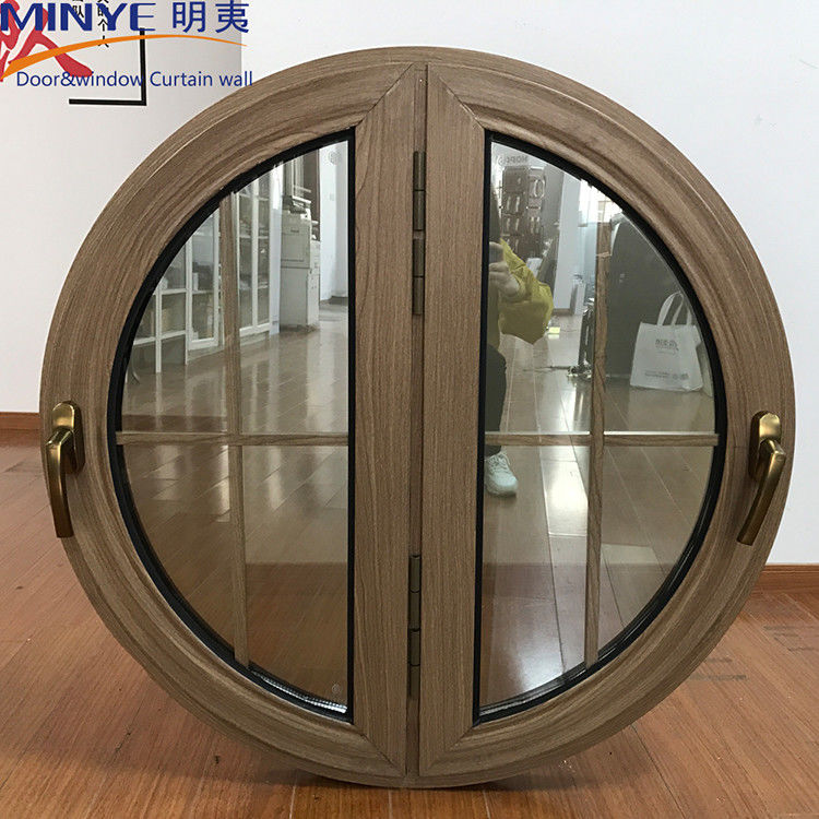 Fenêtre à pivot rond en bois semi-circulaire en alliage d'aluminium, idéale pour le marché chinois