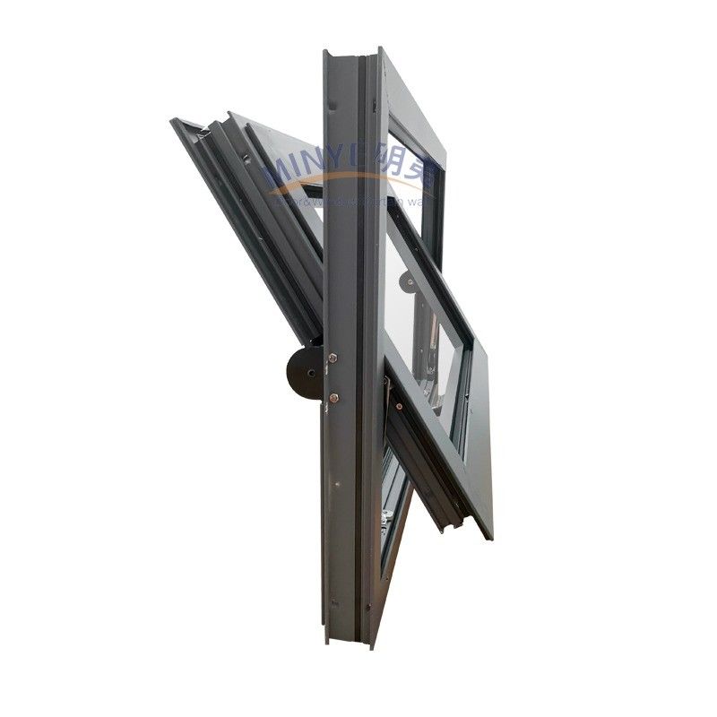 Hardware Aluminium fenêtre suspendue pivotante horizontalement accrochée au centre pour les marchés nationaux