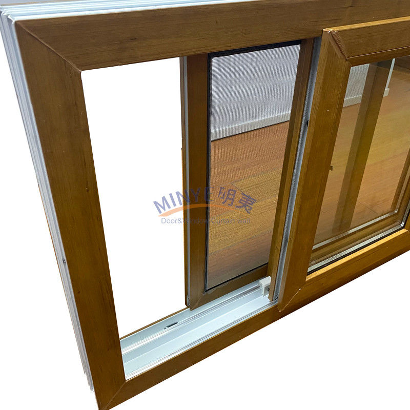 Fenêtre en vinyle de grain de bois abordable avec épaisseur de profil de 2,5 mm et matériel allemand