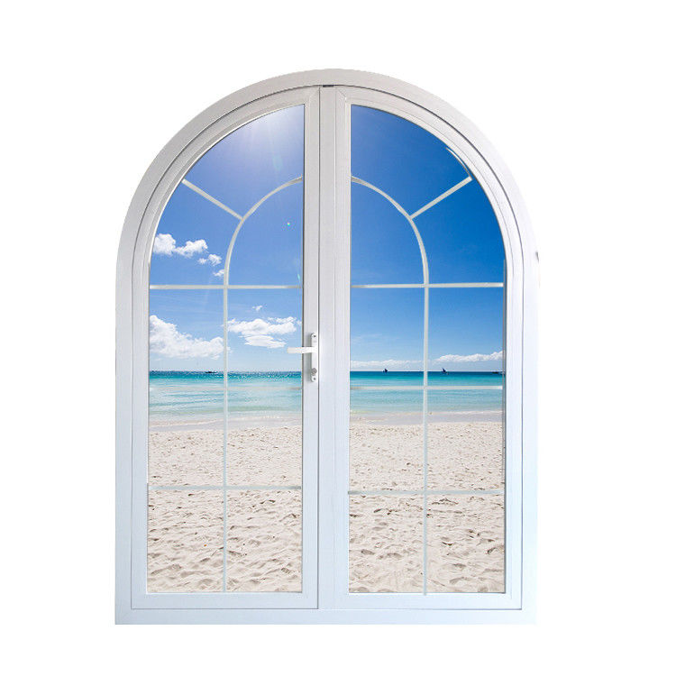 Portes françaises à double voûte en verre à l'intérieur et à l'extérieur avec isolation thermique