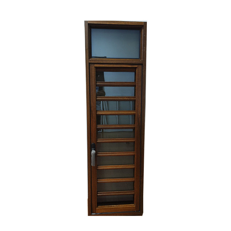 Porte de volet en verre en aluminium à grain de bois pour intérieur et certification CE ISO9001