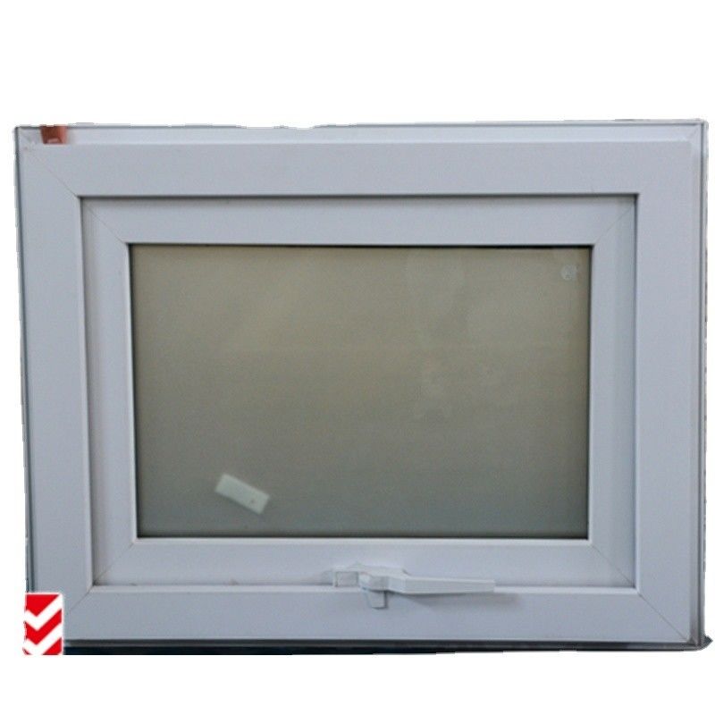Cadre en UPVC et style de conception moderne Double vitrage trempé Fenêtre de auvent en blanc