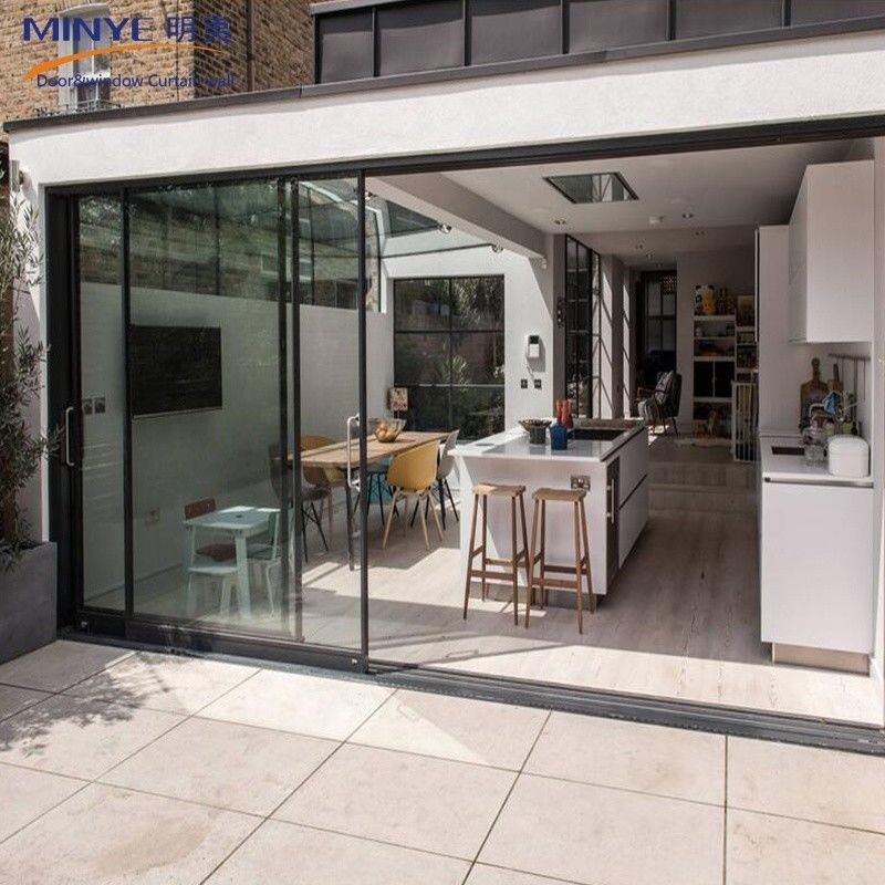 Porte en verre en aluminium commercial avec conception à faible tracé et spécifications en verre 5mm-12mm
